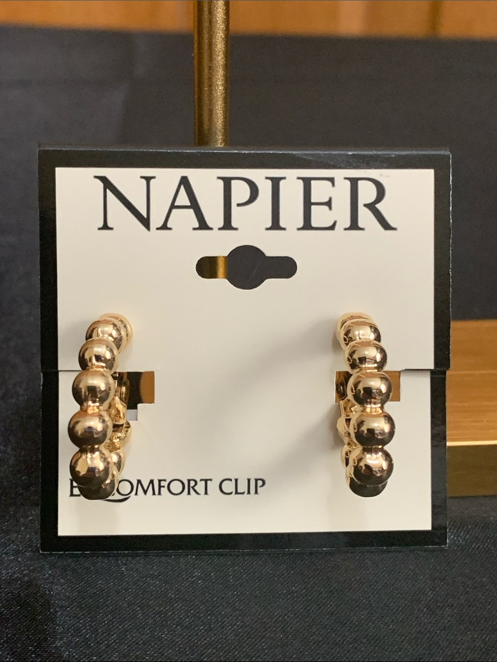 NWT Napier gold tone clip on earrings